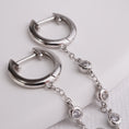 Load image into Gallery viewer, INAGIO  925 silver diamond double trouble hoop earring
