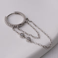 Încărcați imaginea în vizualizatorul Galerie, inagio 925 silver diamond double chain hoop