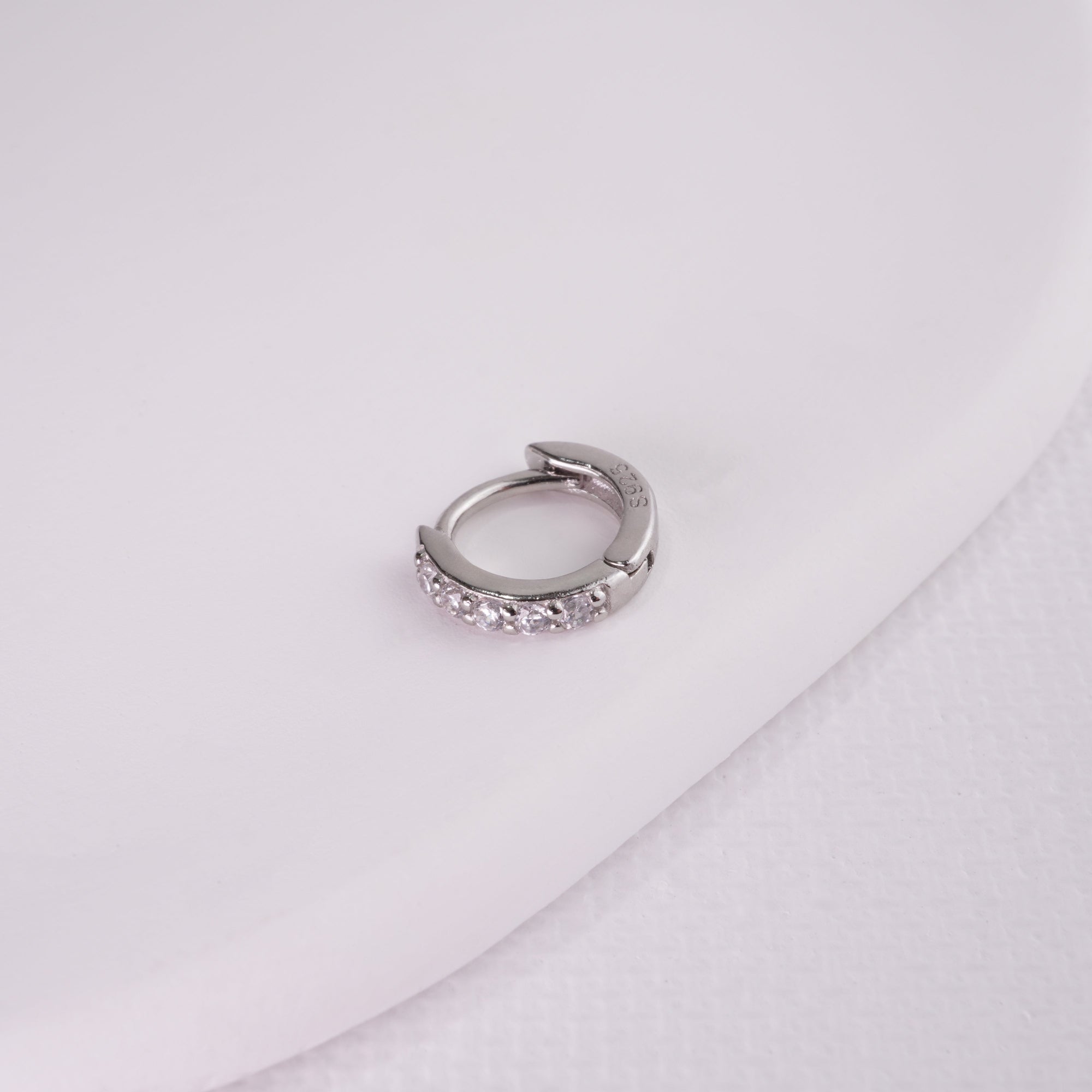 inagio 925 silver diamond 6mm hoop