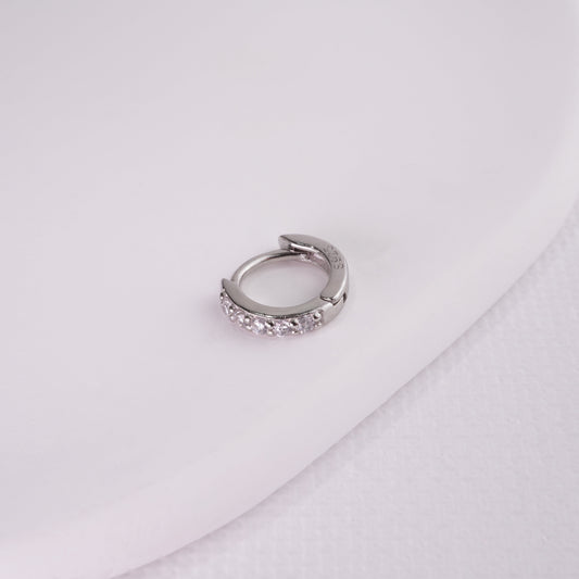 inagio 925 silver diamond 6mm hoop