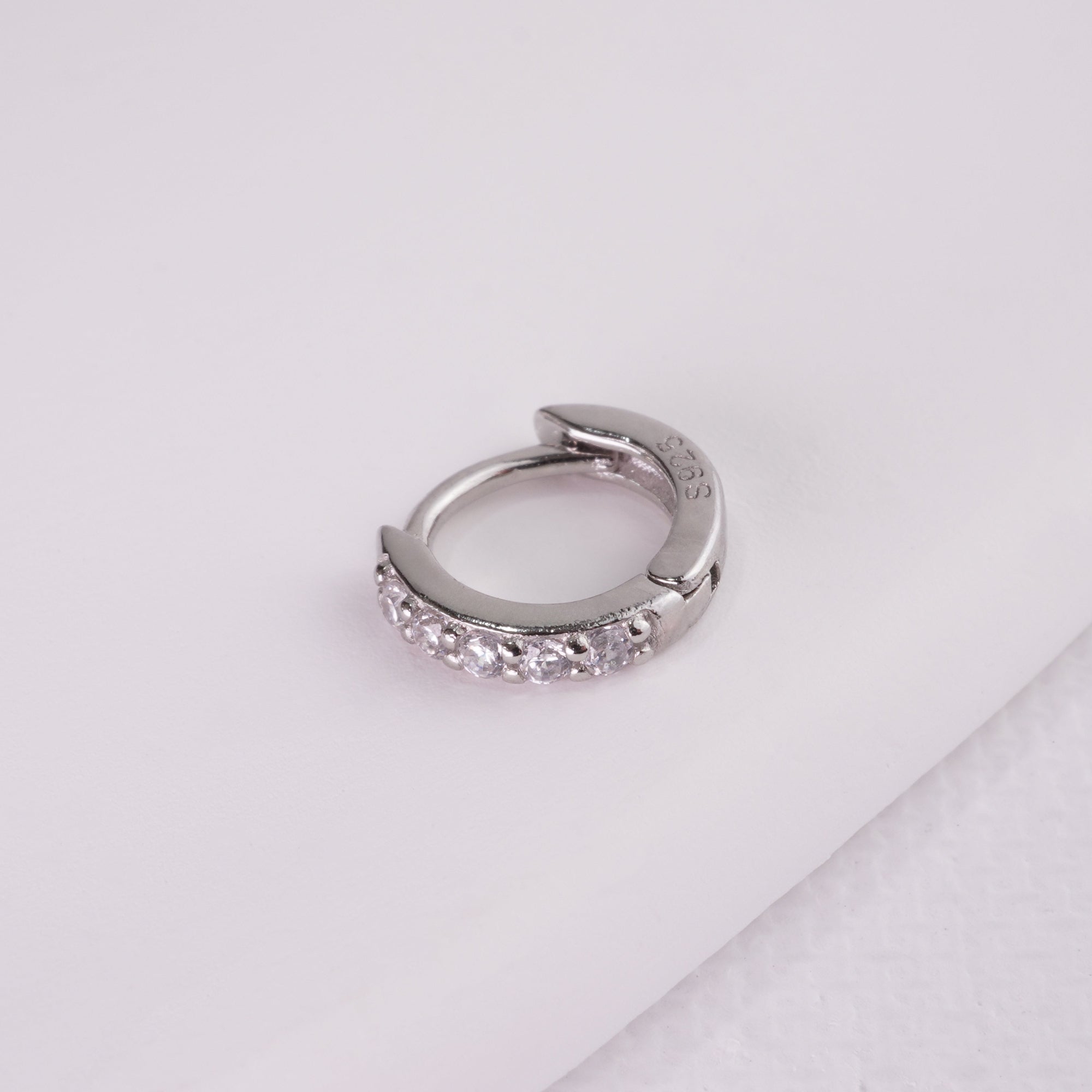 inagio 925 silver diamond 6mm hoop