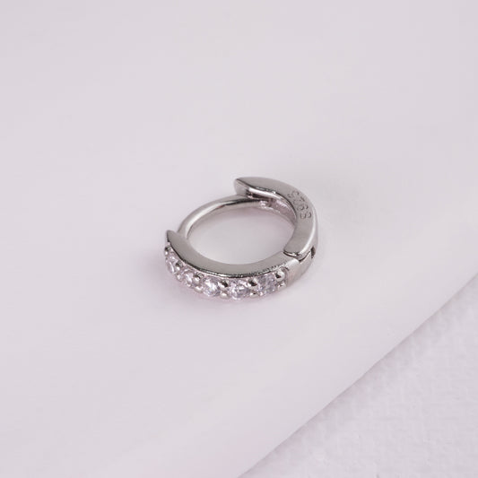 inagio 925 silver diamond 6mm hoop