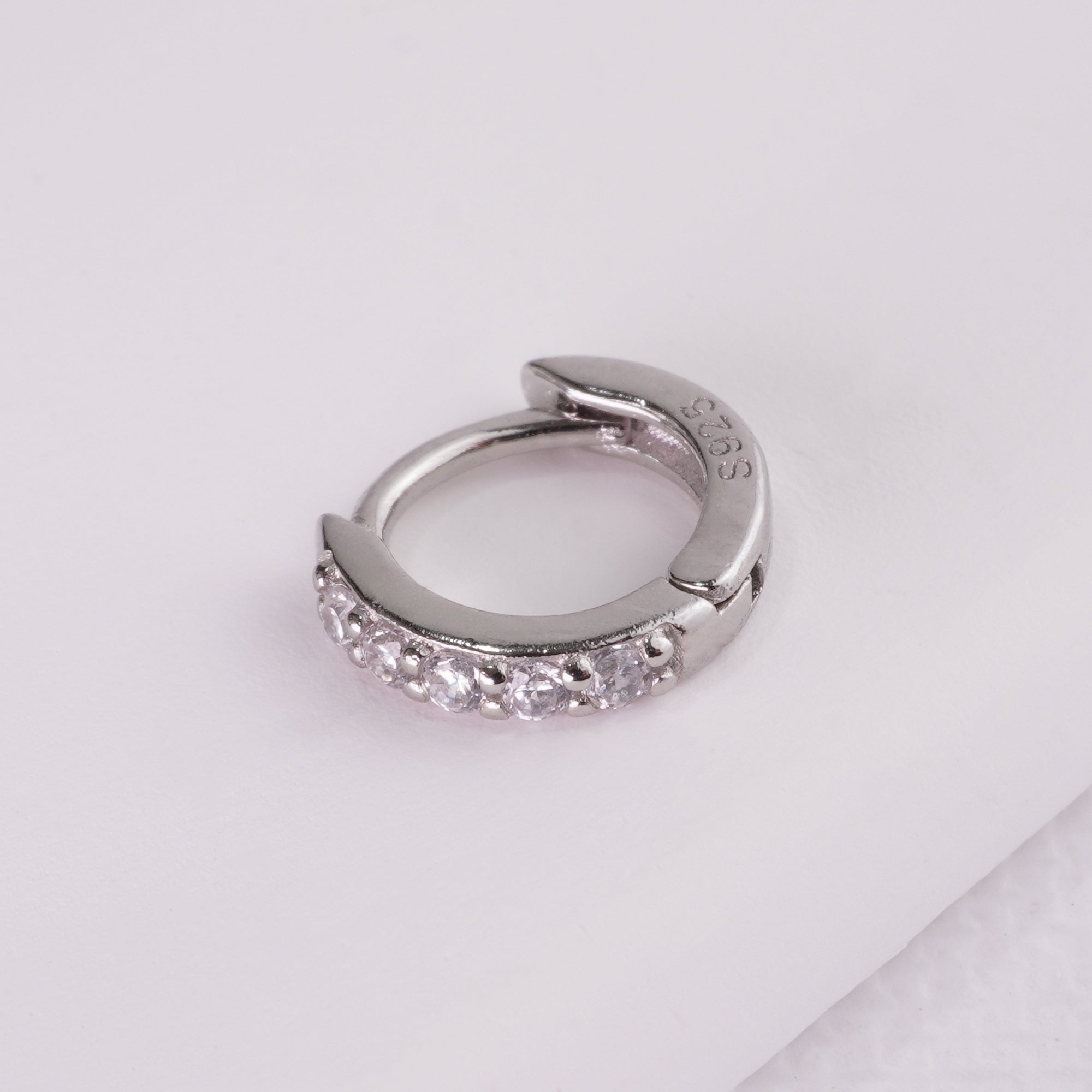 inagio 925 silver diamond 6mm hoop