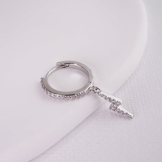 inagio 925 silver diamond lightning hoop