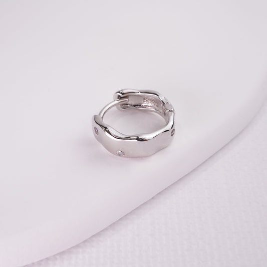 INAGIO 925 silver chunky hoop earring