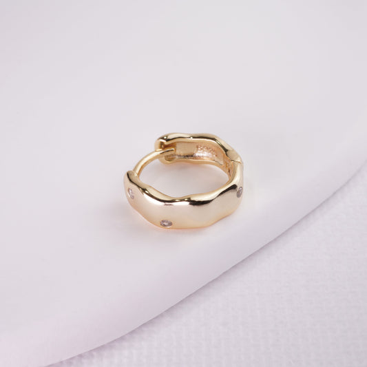 INAGIO  14k gold plated 925 silver chunky hoop earring