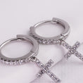 Încărcați imaginea în vizualizatorul Galerie, inagio 925 silver diamond cross hoop set