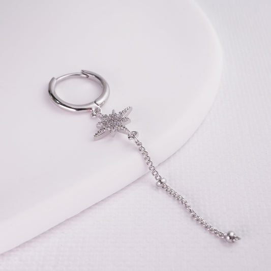 inagio 925 silver diamond star tail hoop