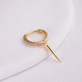 Încărcați imaginea în vizualizatorul Galerie, INAGIO 14K gold plated silver diamond Dagger hoop