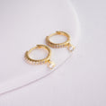 Încărcați imaginea în vizualizatorul Galerie, INAGIO 14K gold plated silver diamond hoop set
