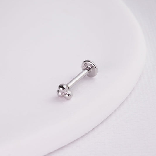 INAGIO 925 silver three dots labret piercing