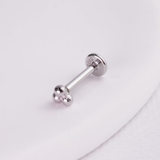INAGIO 925 silver three dots labret piercing