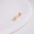 Încărcați imaginea în vizualizatorul Galerie, INAGIO 14K gold plated silver diamond starstruck labret piercing