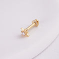 Încărcați imaginea în vizualizatorul Galerie, INAGIO 14K gold plated silver diamond starstruck labret piercing