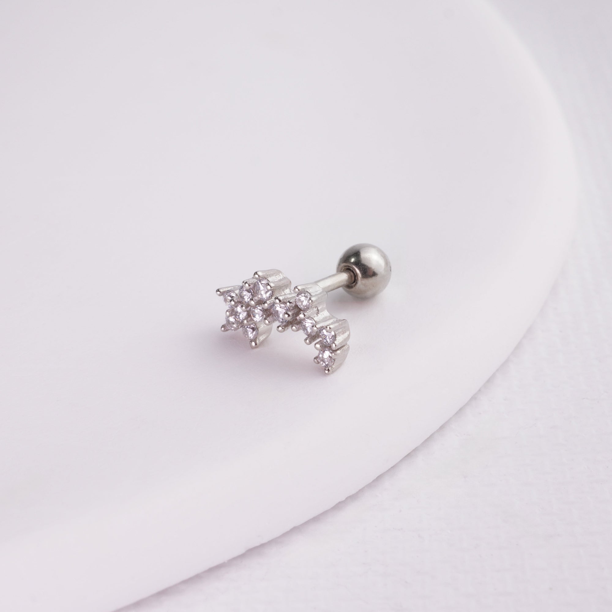 inagio 925 silver diamonds celestial barbell piercing