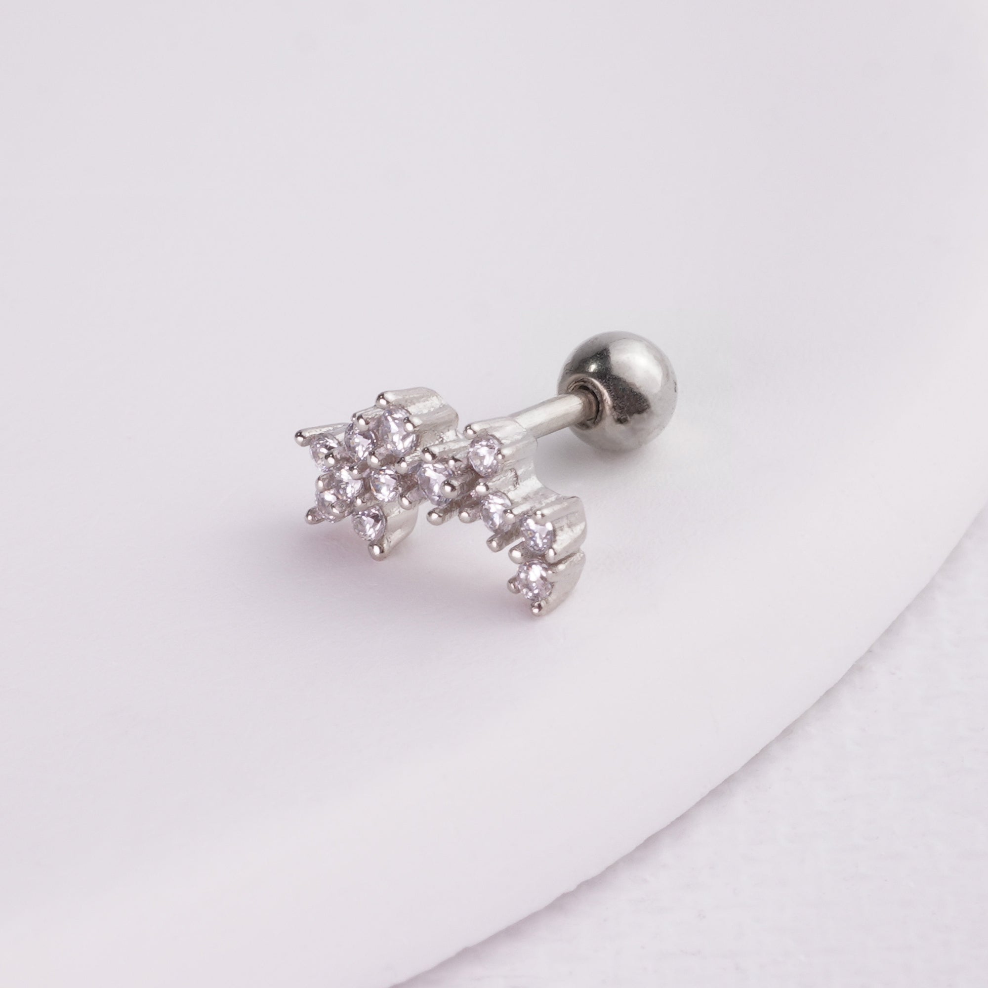 inagio 925 silver diamonds celestial barbell piercing