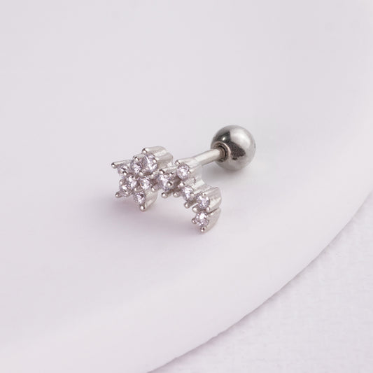 inagio 925 silver diamonds celestial barbell piercing