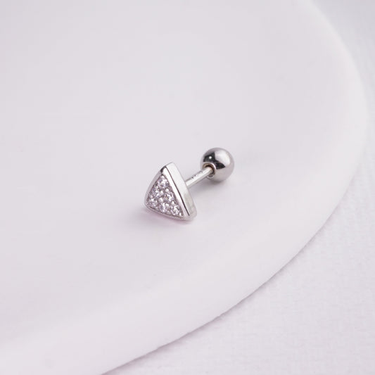 inagio 925 silver diamonds triangle barbell piercing