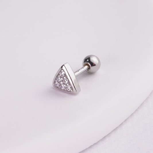 inagio 925 silver diamonds triangle barbell piercing