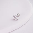 Încărcați imaginea în vizualizatorul Galerie, INAGIO 925 silver diamond cross barbell piercing