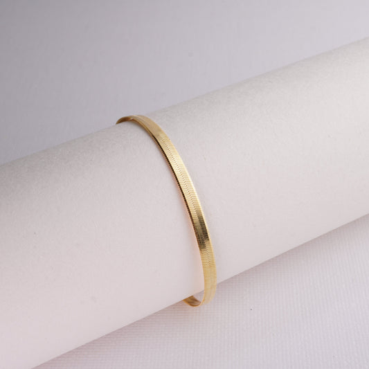 INAGIO 14K gold plated silver snake bracelet