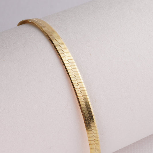 INAGIO 14K gold plated silver snake bracelet