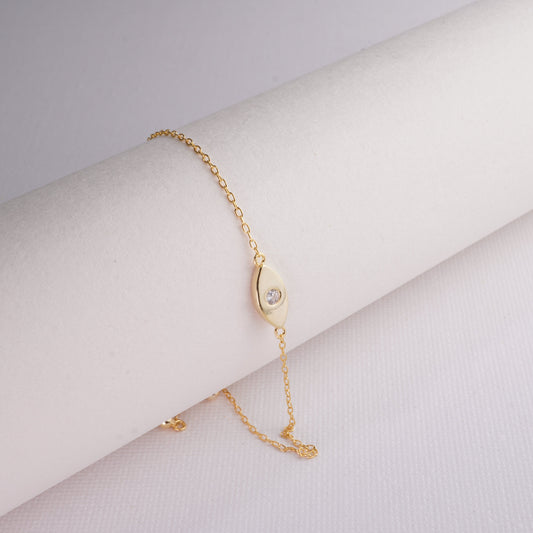 14k gold plated diamond eye bracelet INAGIO