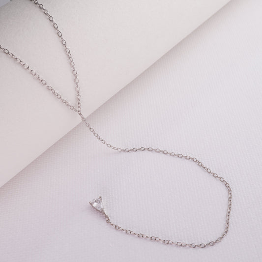 INAGIO 925 silver diamond Y Drop pendant chain