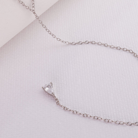 INAGIO 925 silver diamond Y Drop pendant chain