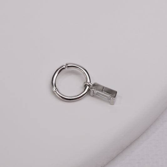 inagio 925 silver diamond minimalist clicker piercing