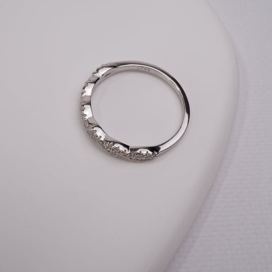 INAGIO 925 silver diamond twisted  ring