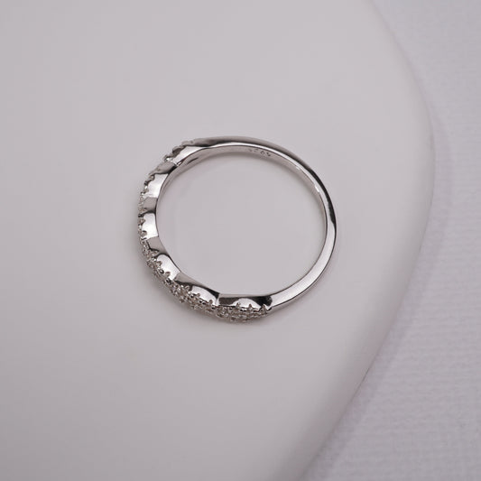 INAGIO 925 silver diamond twisted  ring