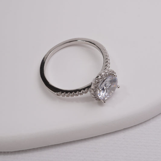 INAGIO 925 silver engagement ring with diamonds