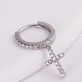 Load image into Gallery viewer, inagio 925 silver diamonds cross hoop
