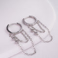 Încărcați imaginea în vizualizatorul Galerie, inagio 925 silver diamonds double chain hoop set
