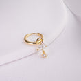 Load image into Gallery viewer, INAGIO 14K gold plated silver diamond Trifecta hoop 
