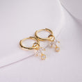Load image into Gallery viewer, INAGIO 14K gold plated silver diamond Trifecta hoop set
