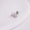 Load image into Gallery viewer, inagio 925 silver diamonds dangling flower barbell piercing
