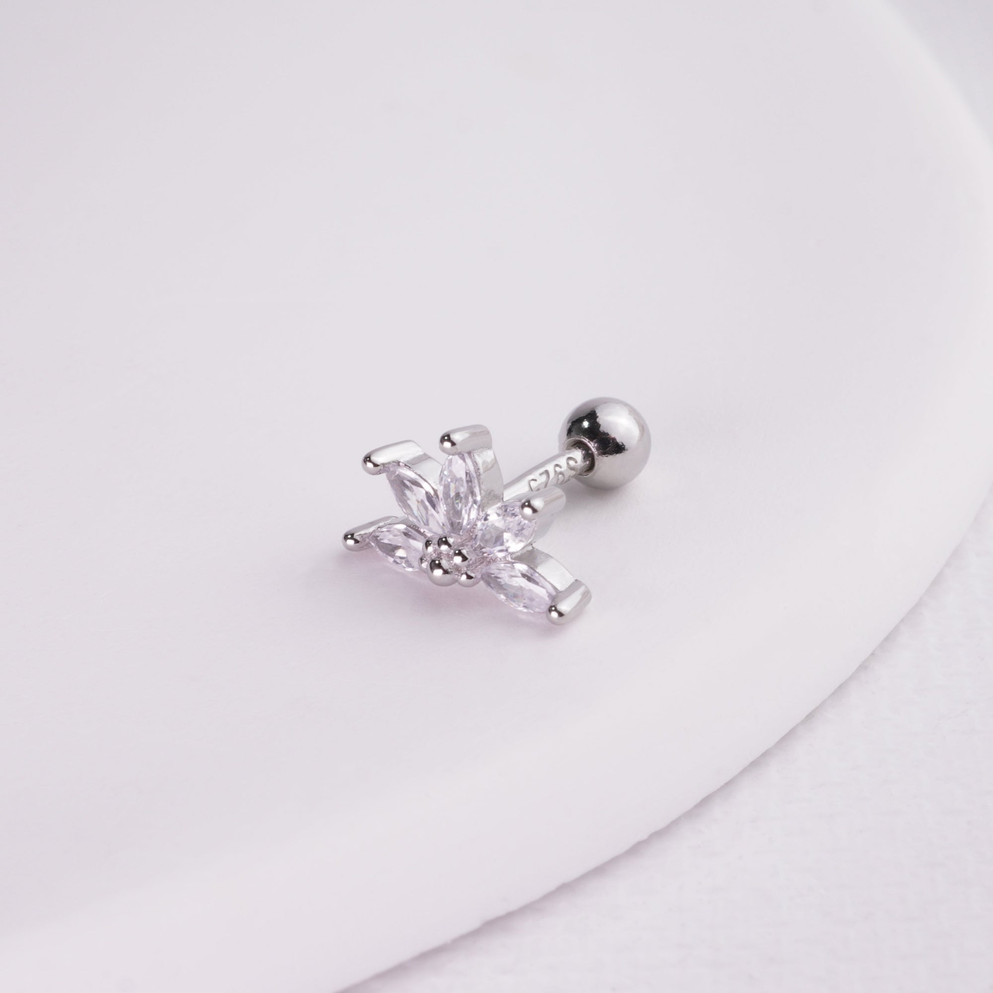 inagio 925 silver diamond mandala barbell piercing
