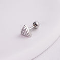 Încărcați imaginea în vizualizatorul Galerie, inagio 925 silver diamonds triangle barbell piercing
