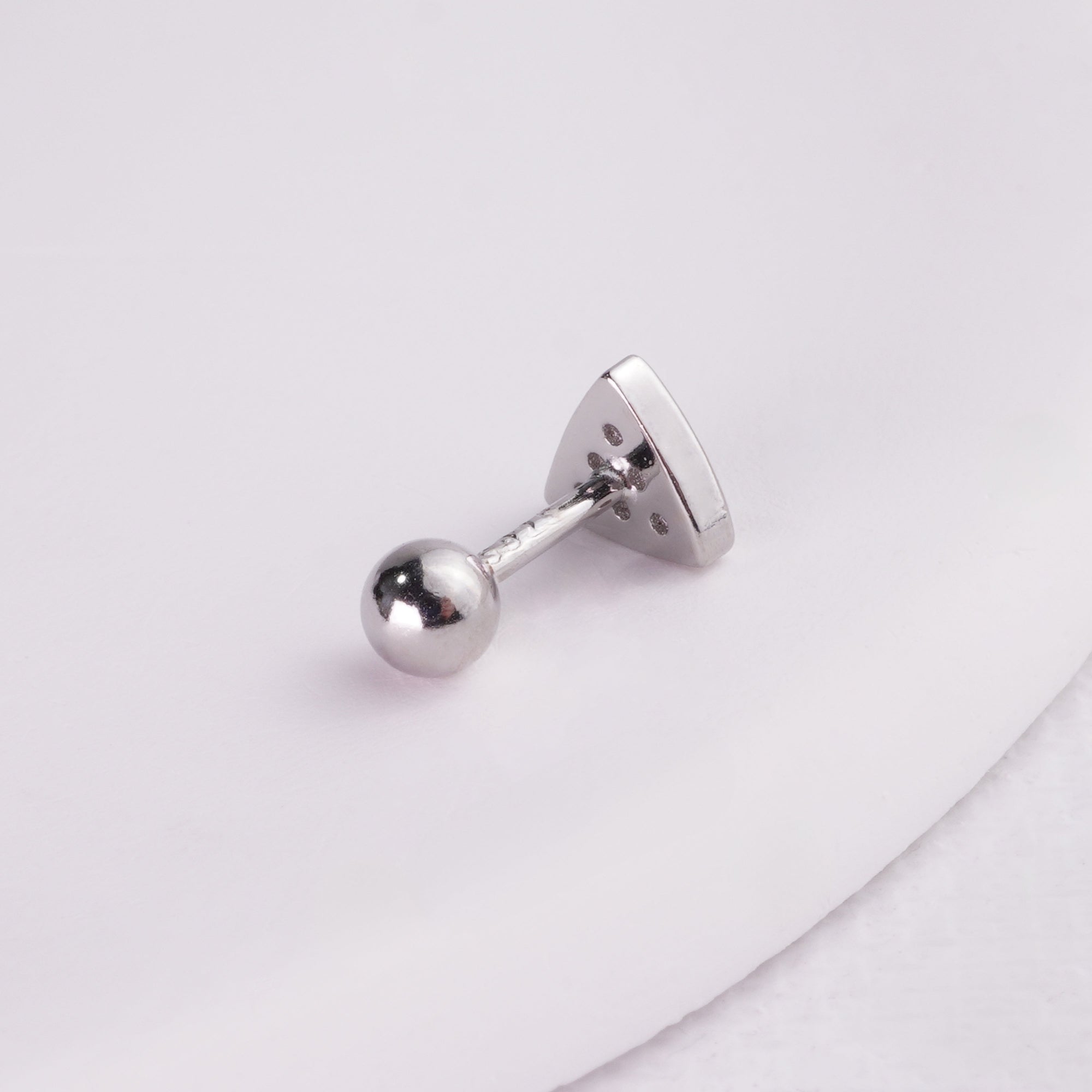inagio 925 silver diamonds triangle barbell piercing