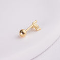 Load image into Gallery viewer, INAGIO 14K gold plated silver diamond serene firefly barbell piercing
