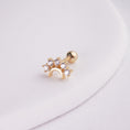 Load image into Gallery viewer, INAGIO 14K gold plated silver diamond celeste barbell piercing

