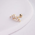 Load image into Gallery viewer, INAGIO 14K gold plated silver diamond elongated barbell piercing
