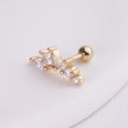 Load image into Gallery viewer, INAGIO 14K gold plated silver diamond elongated barbell piercing
