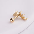 Load image into Gallery viewer, INAGIO 14K gold plated silver diamond elongated barbell piercing
