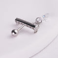 Load image into Gallery viewer, inagio 925 silver diamond dangling chain barbell piercing
