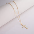 Încărcați imaginea în vizualizatorul Galerie, INAGIO 14K gold plated silver cross necklace
