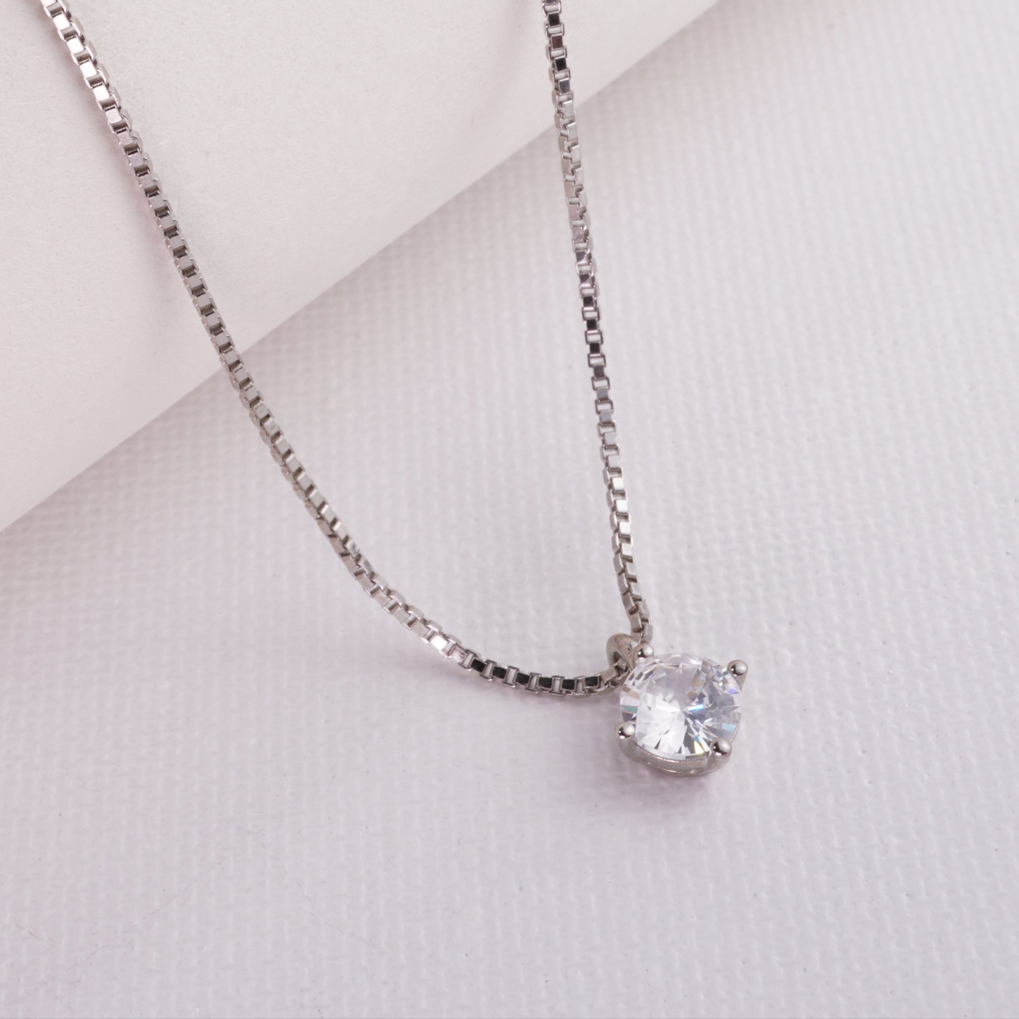 INAGIO 925 silver diamond pendant chain 