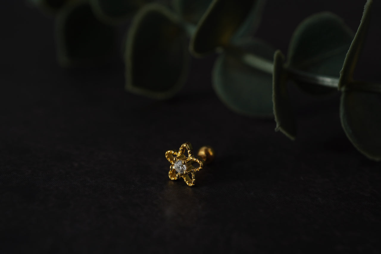 18k gold plated 925 silver piercing